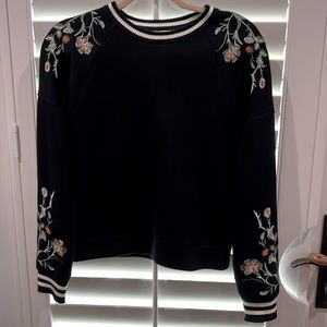 Maje black embroideries sweatshirt